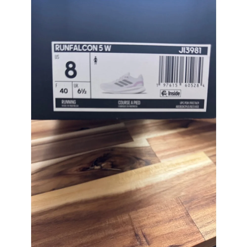 Women's Adidas Runfalcon 5 W Running Shoes Size 8 White/Pink - Picture 4 of 4